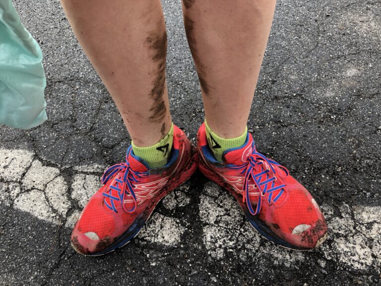 moderate stack trail running shoe